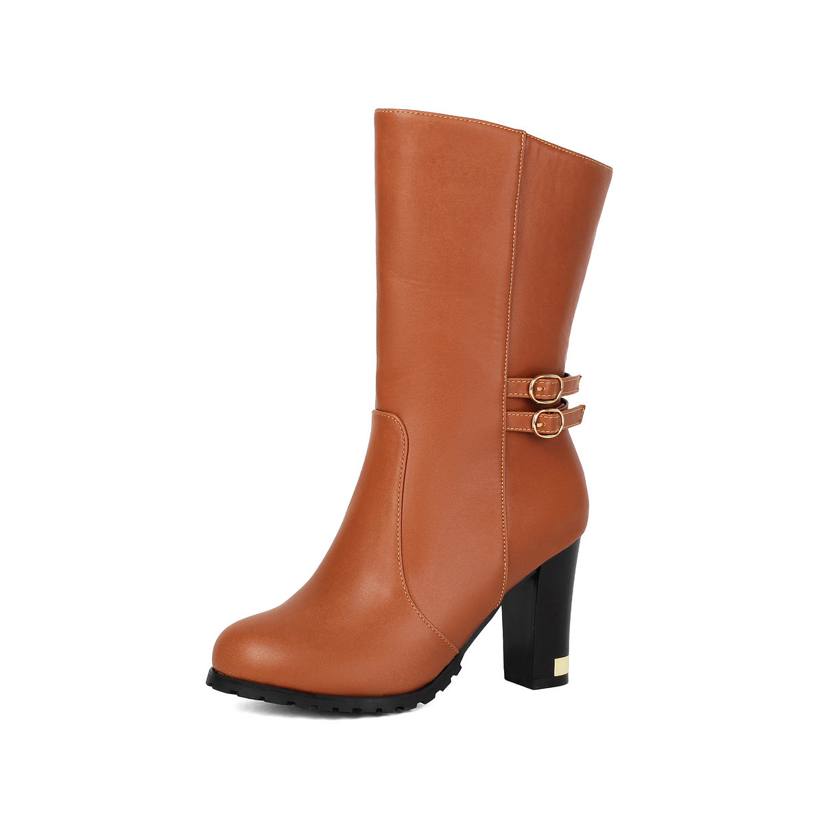Fashion High-Heeled Mid-Calf Boots for Women