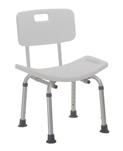 Shower Safety Bench W/Back - KD  Tool-Free Assembly Grey - Hillery's Products & Services