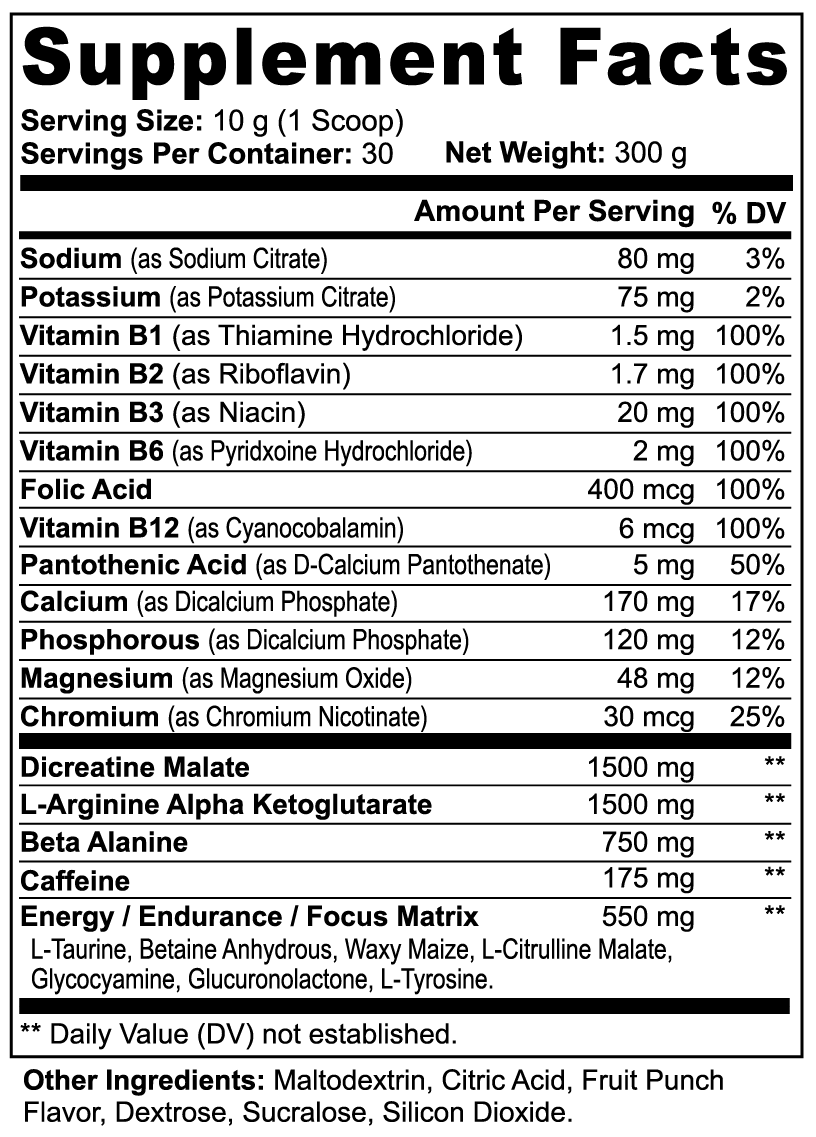 Lovely Toya Nitric Shock Pre-Workout Powder (Fruit Punch) - Hillery's Products & Services