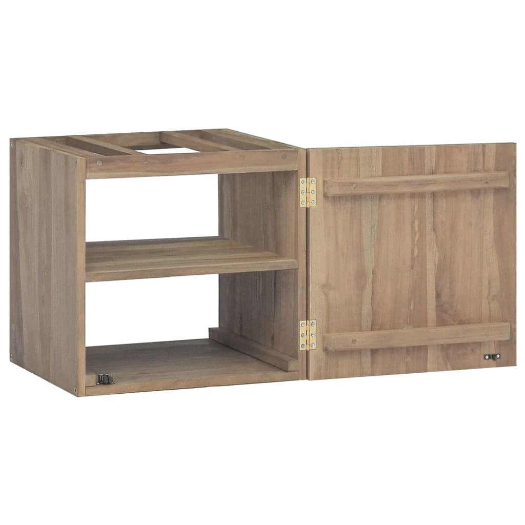 Wall-mounted Bathroom Cabinet Natural Teak Solid teak wood - Hillery's Products & Services