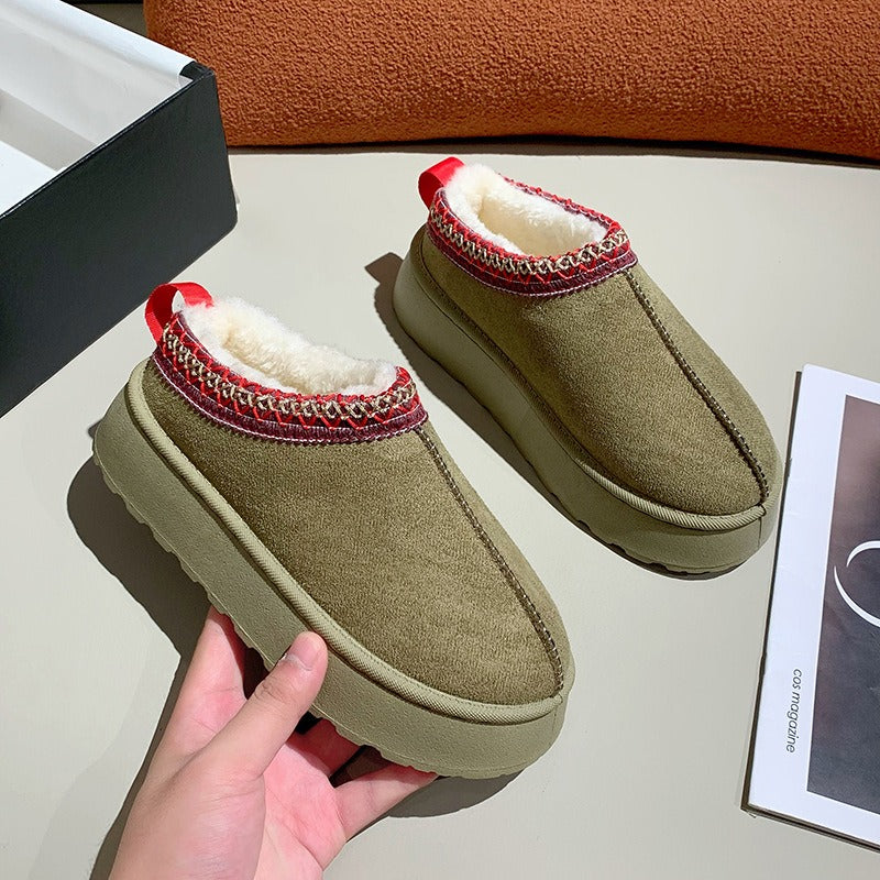 New Winter Retro Women Snow Warm Loafers Boots Shoes Woman Lady Female Flat Bottine Botas Boots Mujer Shoes