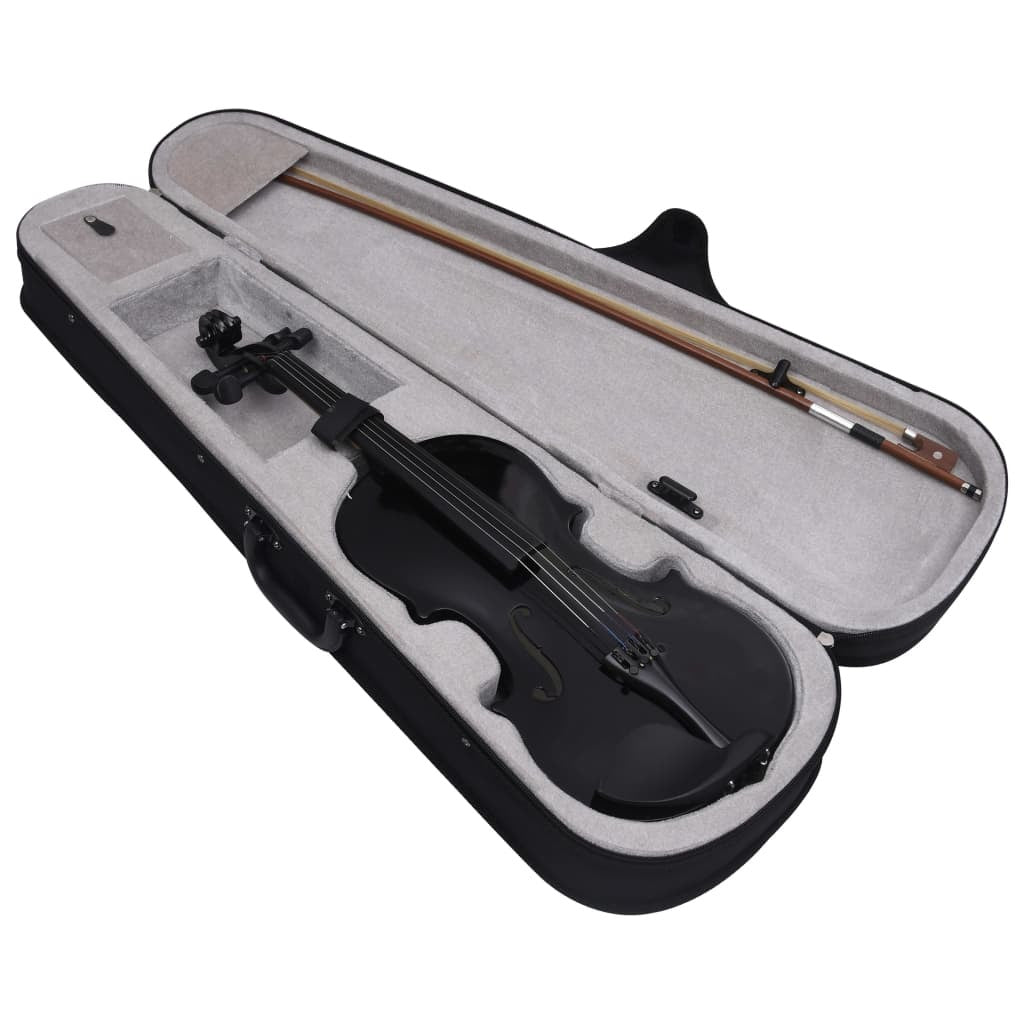 Violin Full Set with Bow and Chin Rest Black 4/4 - Hillery's Products & Services
