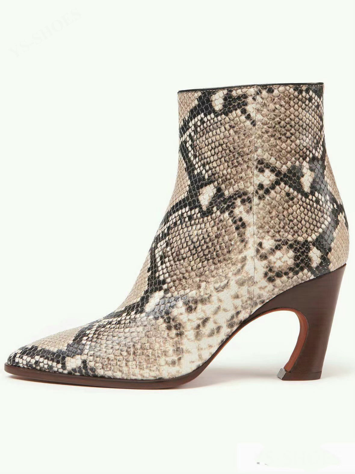 Sexy Pointed Toe Ankle Boots For Women High Heeled Warm Short Shoes Woman Side Zipper Soft Leather Boots