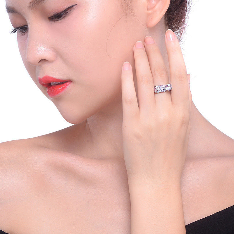 Woman Micro-inlaid Zircon Ring - Hillery's Products & Services