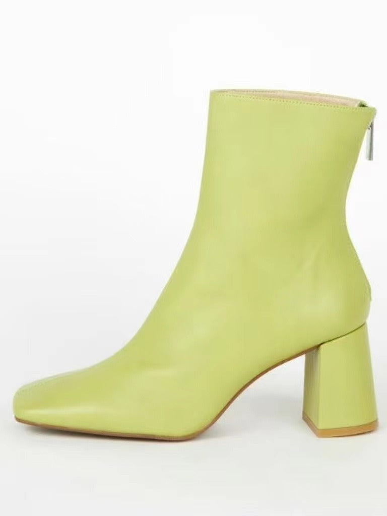 Elegant Women Real Leather High Heeled Ankle Boots Soft Leather Gold Silver Party Dancing Boots Female Shoes Woman