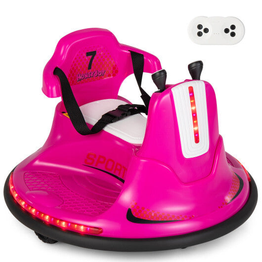 12V Kids Ride On Bumper Car with Remote Control Lights and Music-Blue - Hillery's Products & Services