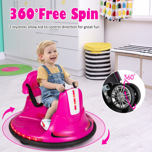 12V Kids Ride On Bumper Car with Remote Control Lights and Music-Blue - Hillery's Products & Services