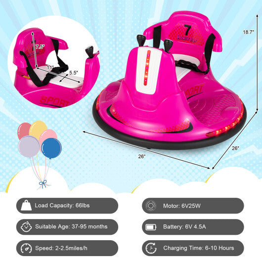 12V Kids Ride On Bumper Car with Remote Control Lights and Music-Blue - Hillery's Products & Services