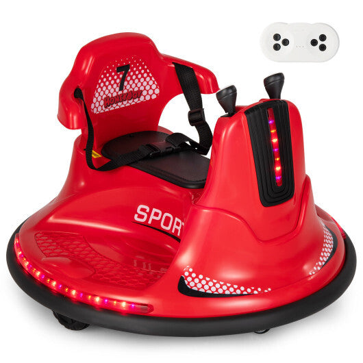 12V Kids Ride On Bumper Car with Remote Control Lights and Music-Blue - Hillery's Products & Services