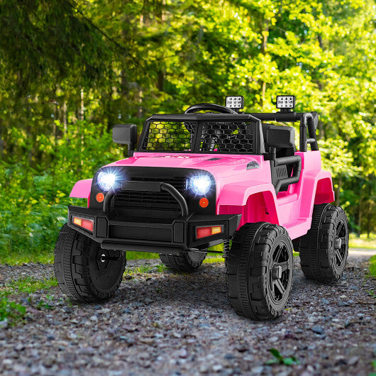 12V Kids Ride On Truck with Remote Control and Headlights-Black - Hillery's Products & Services