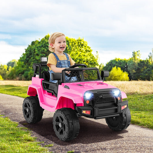 12V Kids Ride On Truck with Remote Control and Headlights-Black - Hillery's Products & Services