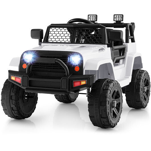 12V Kids Ride On Truck with Remote Control and Headlights-Black - Hillery's Products & Services