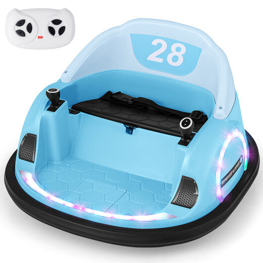 12V 360 Ride on Bumper Car for Toddlers with Remote Control-Light Blue - Hillery's Products & Services