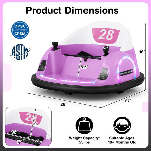 12V 360 Ride on Bumper Car for Toddlers with Remote Control-Light Blue - Hillery's Products & Services