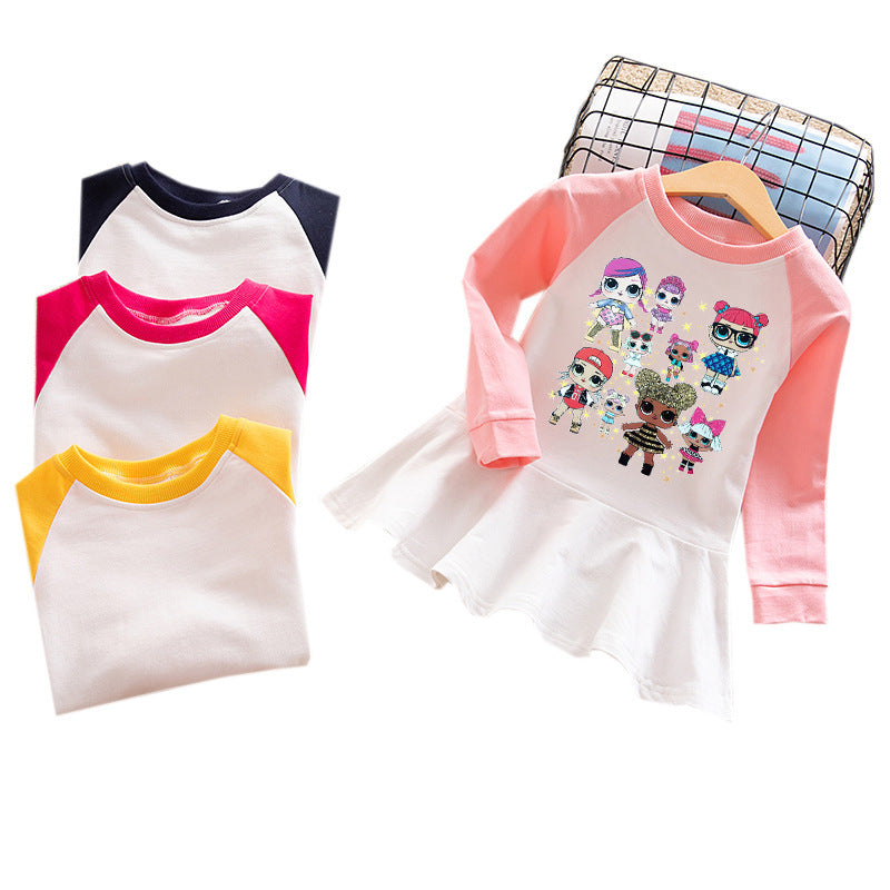Surprise Doll Cartoon Hoodie Girls' Dress