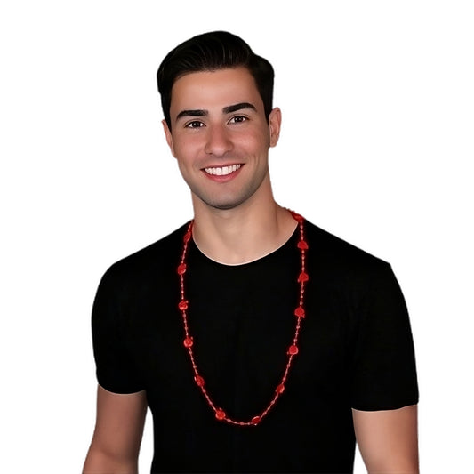 Football Helmet Bead Necklaces Non Metallic Red Pack of 12 - Hillery's Products & Services
