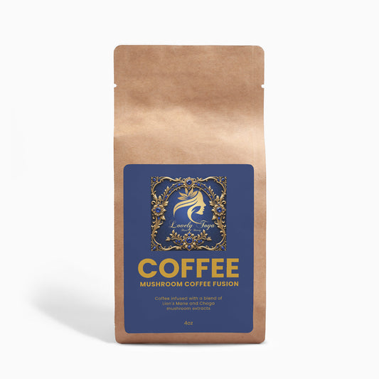 Lovely Toya Mushroom Coffee Fusion - Lion’s Mane & Chaga 4oz - Hillery's Products & Services