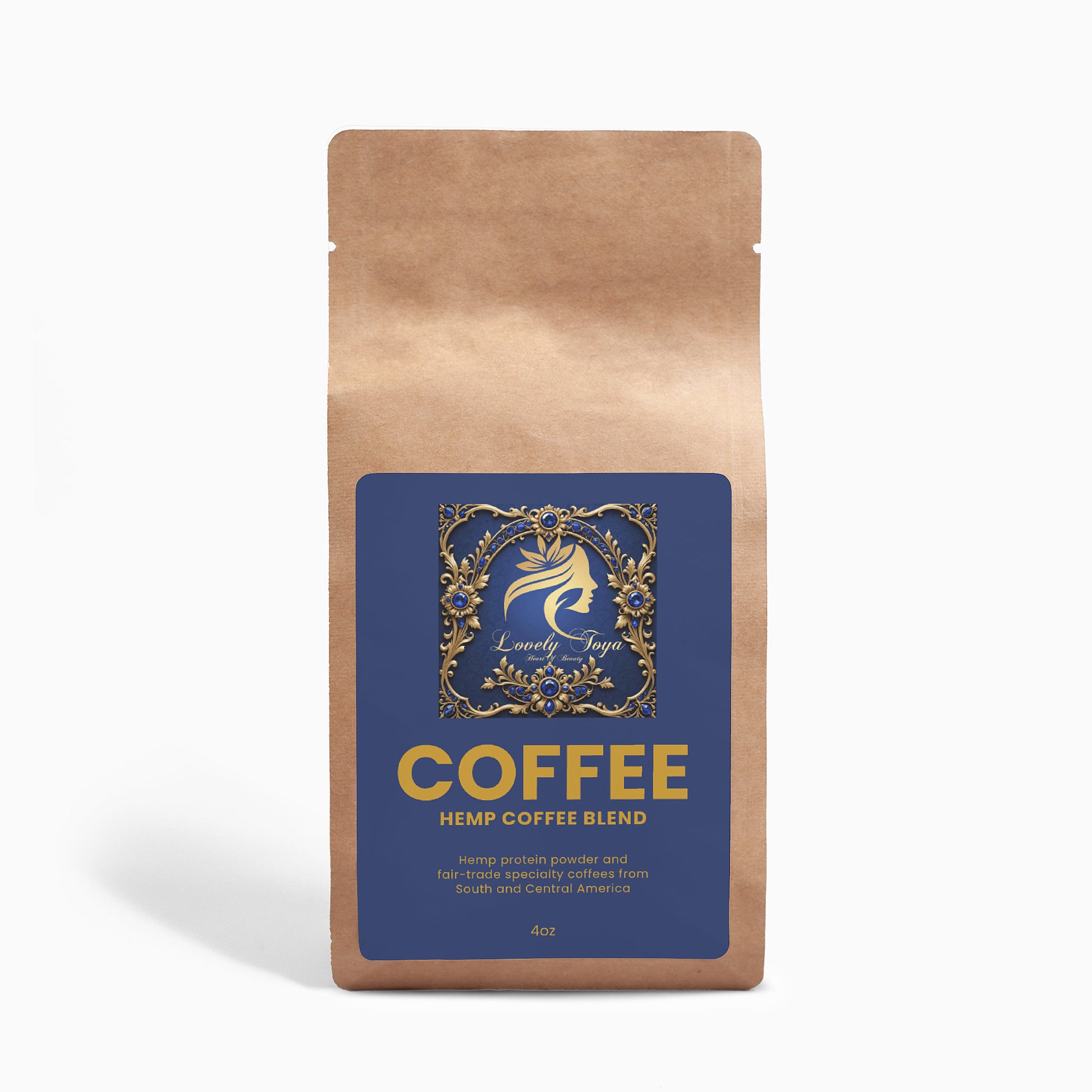 Lovely Toya  Hemp Coffee Blend - Medium Roast 4oz - Hillery's Products & Services