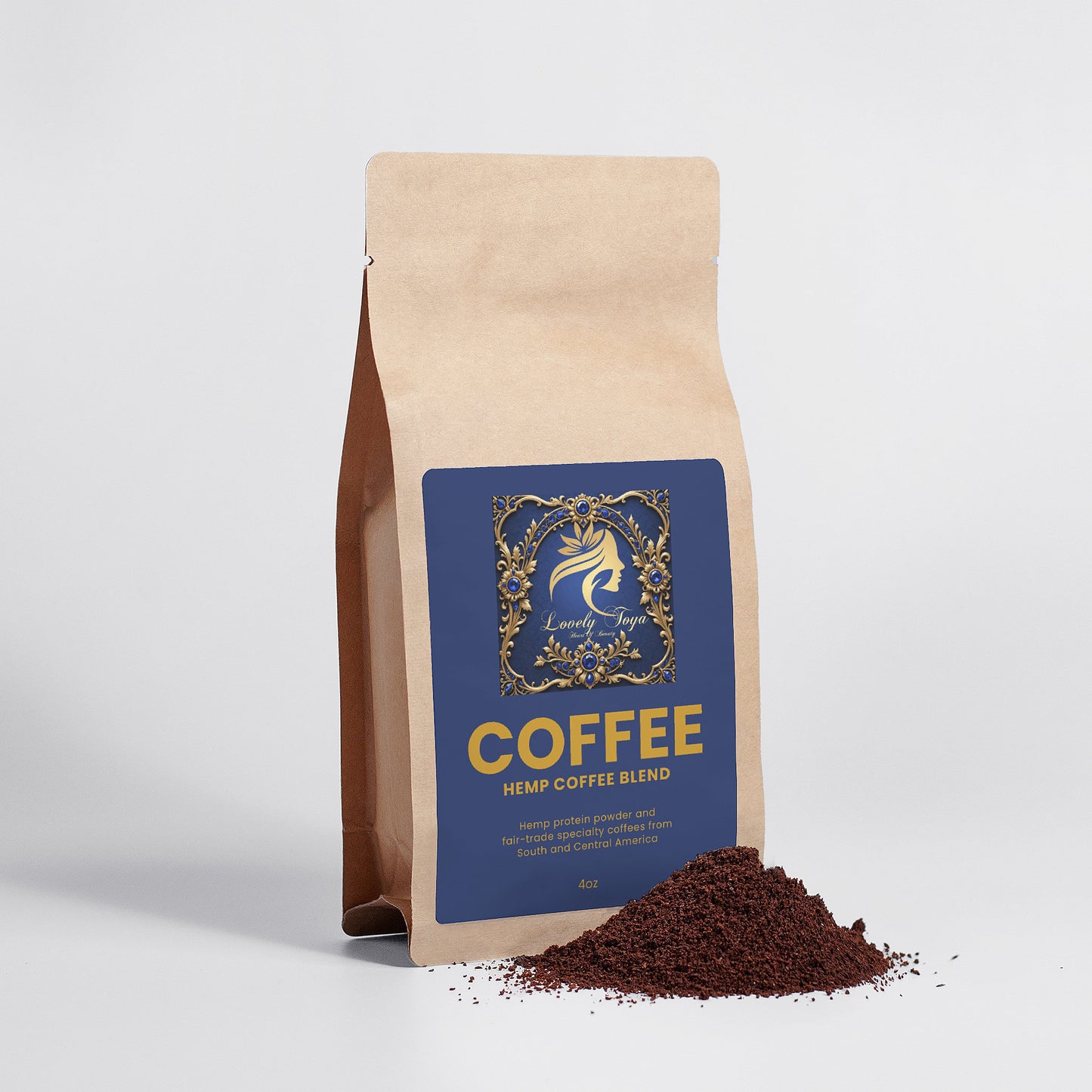 Lovely Toya  Hemp Coffee Blend - Medium Roast 4oz - Hillery's Products & Services