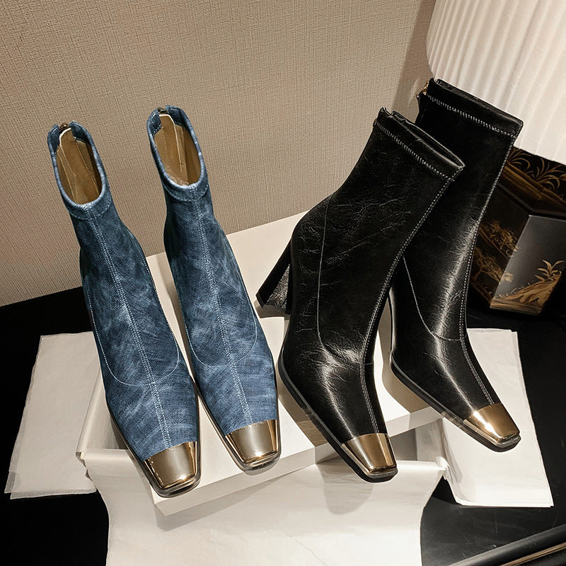 New Fashion Autumn Winter Warm Shoes Chunky High Heels