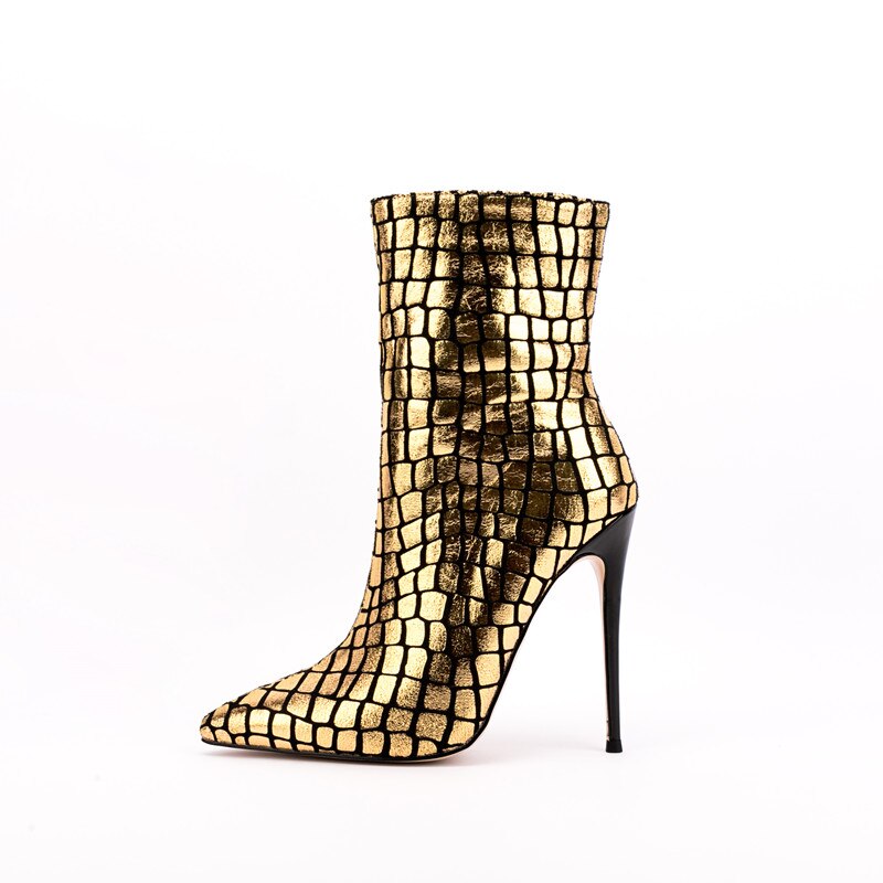 Pointed Toe Super High Heel Ankle Boots Ladies Party Shoes