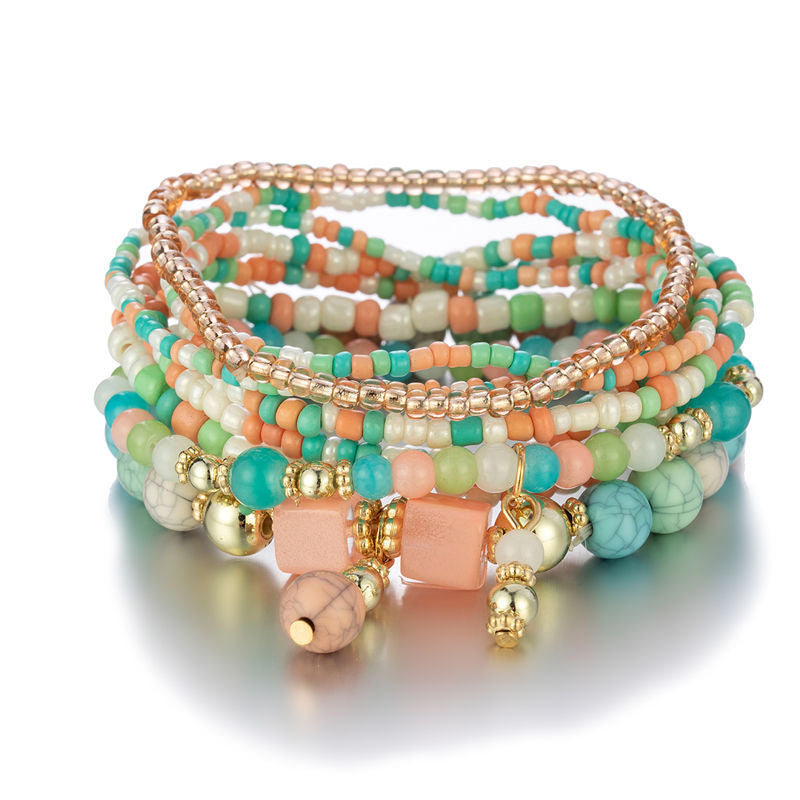 Boho Jewelry Multilayer Bracelet Creative Turquoise Beaded Jewelry Bracelet