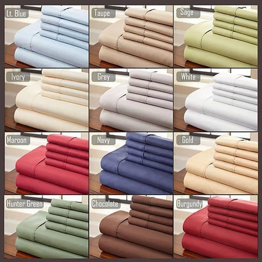 King 6-Piece Luxury Soft Bamboo Bed Sheet Set