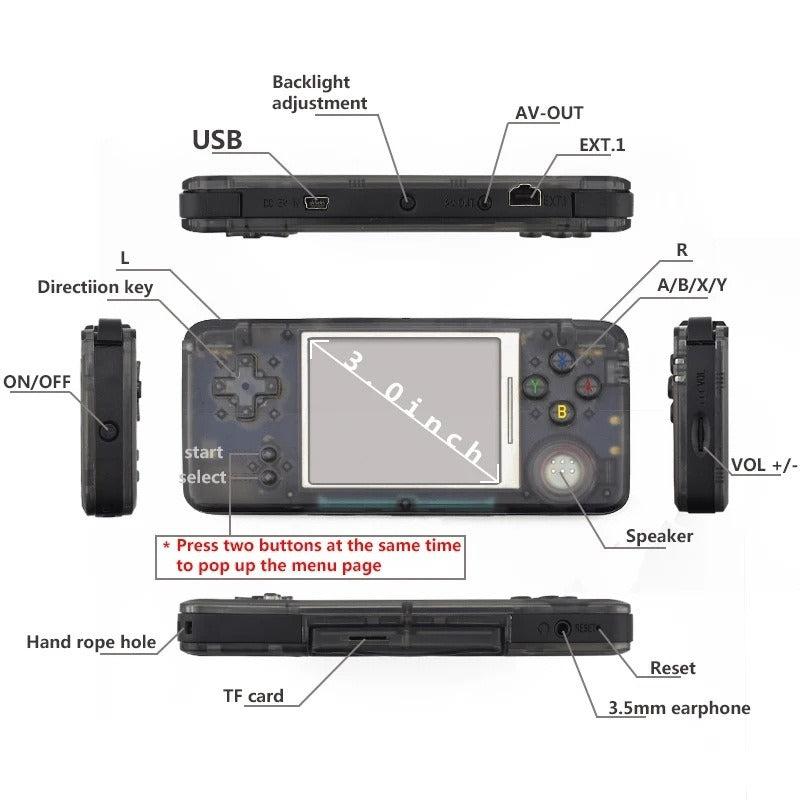 Long GBA retro handheld console retro game classic retro mini game handheld game console can connect to TV