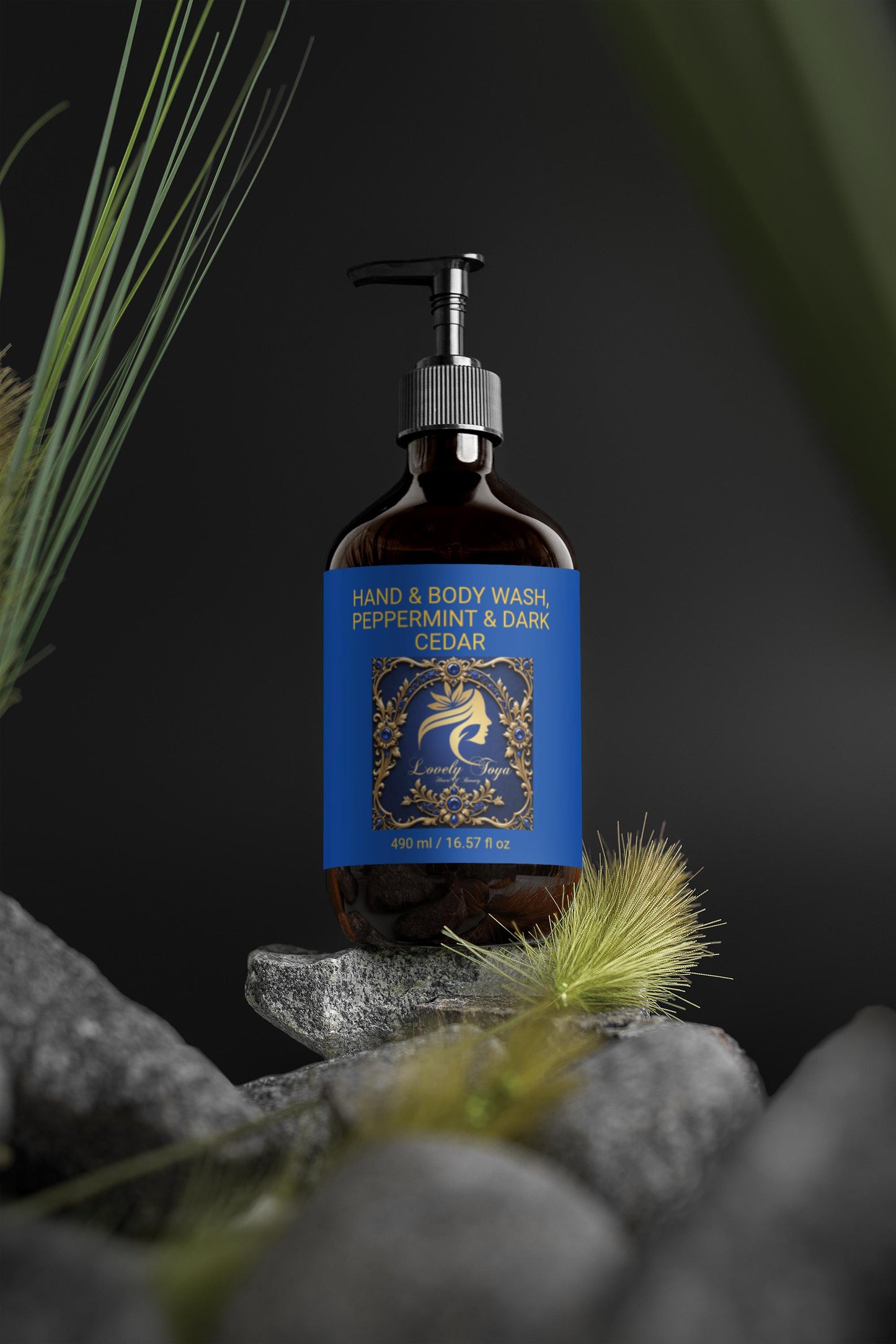 Lovely Toya Hand & Body Wash, Peppermint & Dark Cedar - Hillery's Products & Services