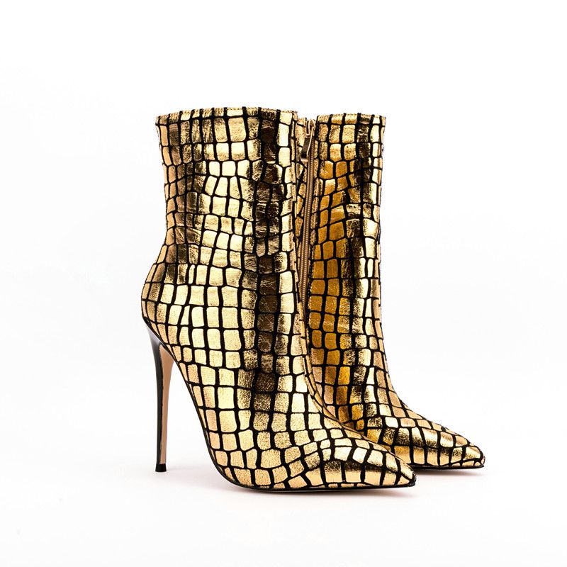 Pointed Toe Super High Heel Ankle Boots Ladies Party Shoes
