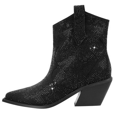 Fashion Rhinestone Women Ankle Boots