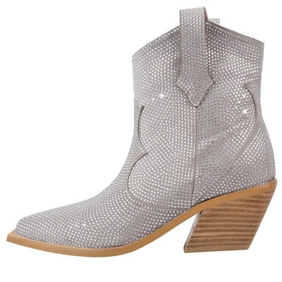 Fashion Rhinestone Women Ankle Boots