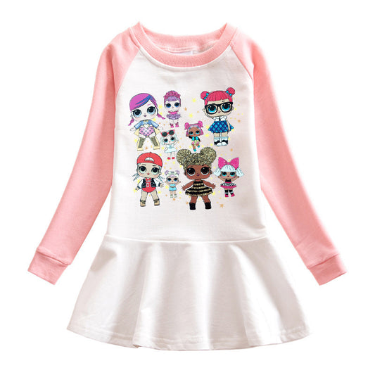 Surprise Doll Cartoon Hoodie Girls' Dress