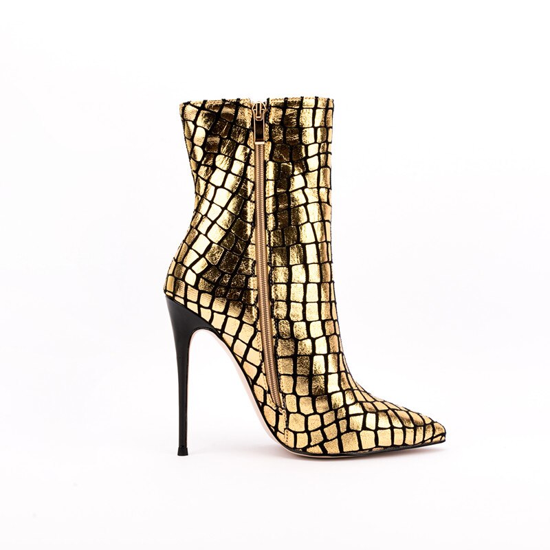 Pointed Toe Super High Heel Ankle Boots Ladies Party Shoes