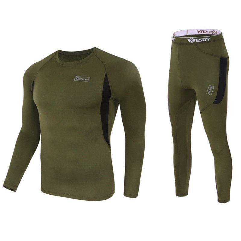 Winter Top quality new thermal underwear men underwear sets compression  fleece sweat quick drying thermo underwear men clothing