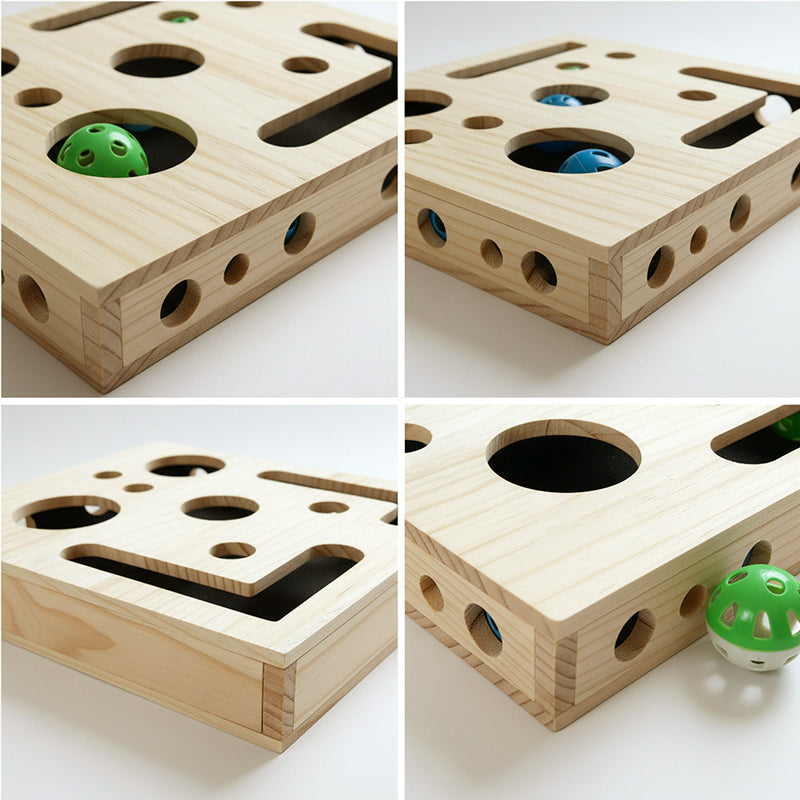 Durable Cat Nail Grinder with Bell Ball & Interactive Maze Tunnel - Enriching Toy and Scratching Activity for Active Kittens