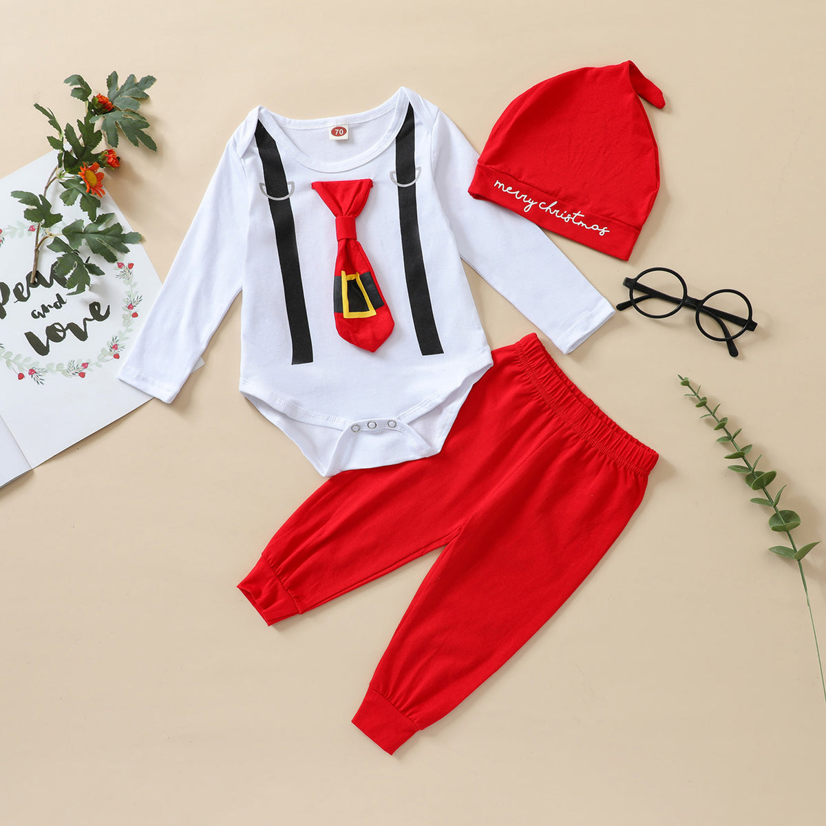 Newborn Baby Plaid 3Pcs Sets Infant Girls Boys Letter Print Romper+Long Pants+Hat