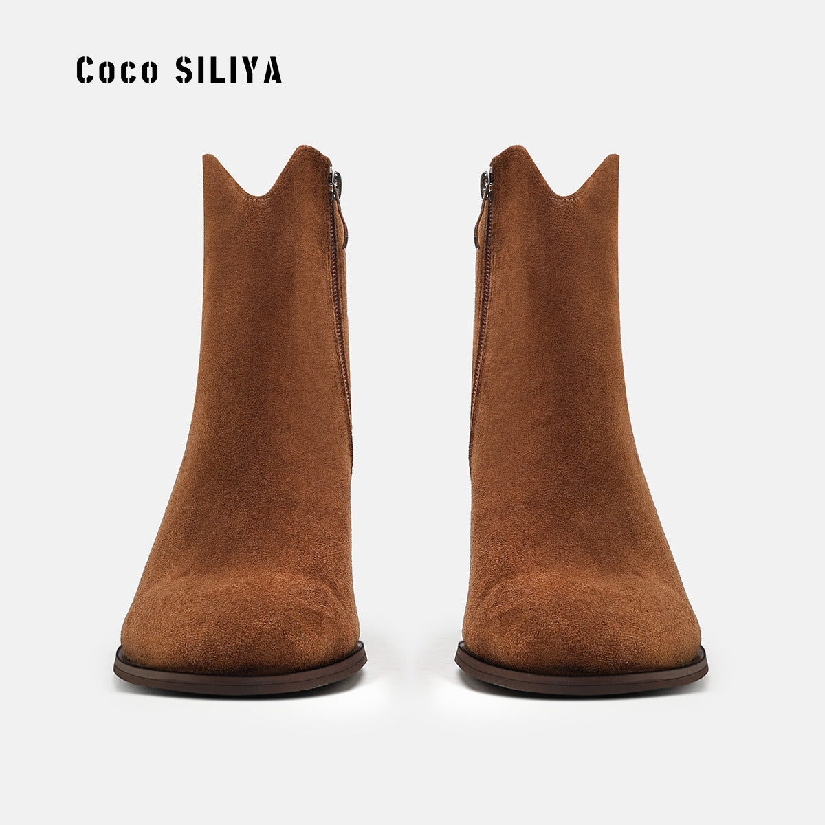 Autumn and Winter New Martin Boots Women's Fashion Suede Short Boots Thick Heels Boots Large Size