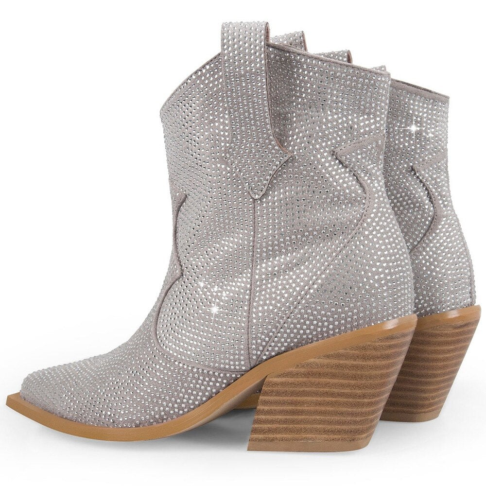 Fashion Rhinestone Women Ankle Boots