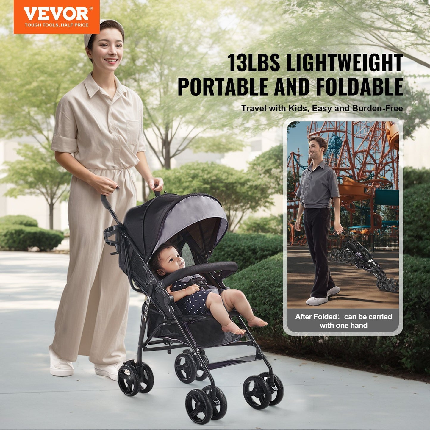 Lightweight Stroller, Compact Easy Fold MultiPosition