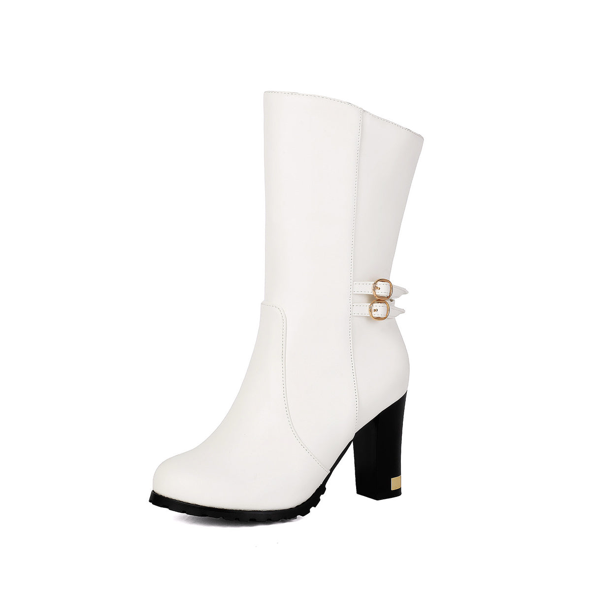 Fashion High-Heeled Mid-Calf Boots for Women