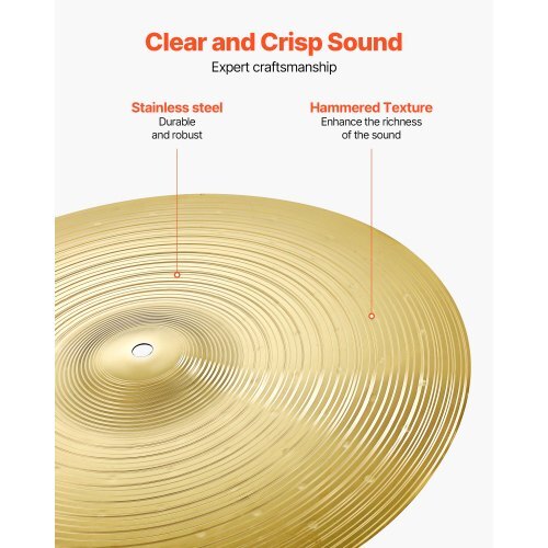 Cymbal Pack, 6 Pieces Cymbals for Drum Set
