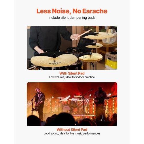Cymbal Pack, 6 Pieces Cymbals for Drum Set