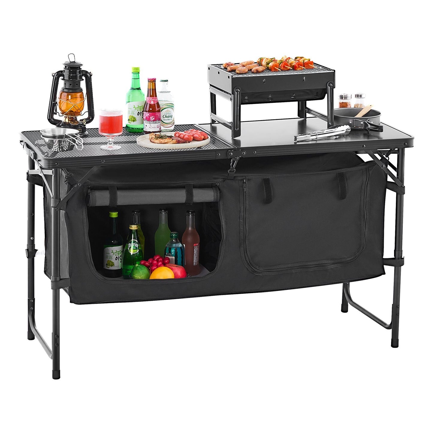 Camping Kitchen Table, Folding Outdoor Cooking