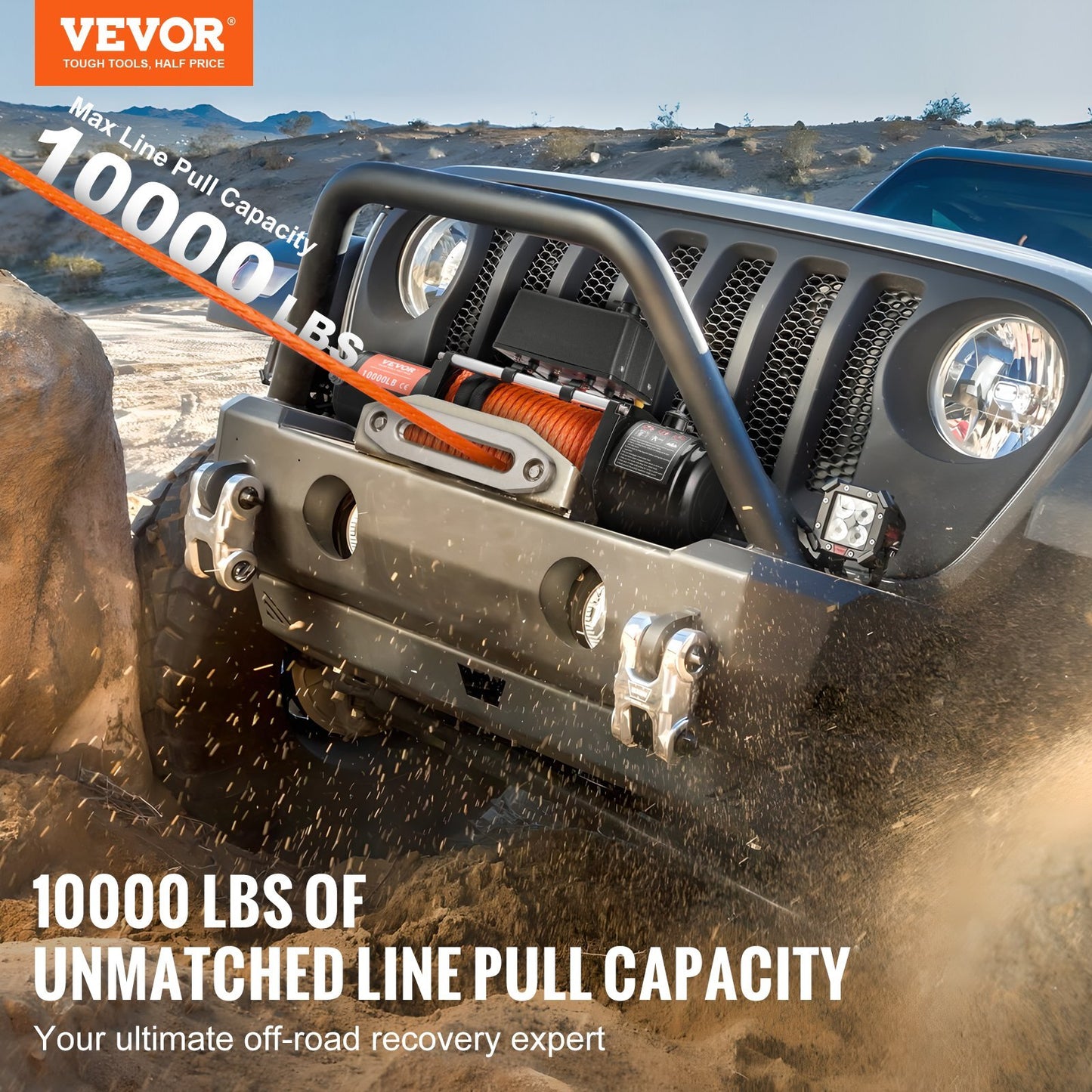 Electric Winch, 10,000 lb, 12V DC Truck Winch Set