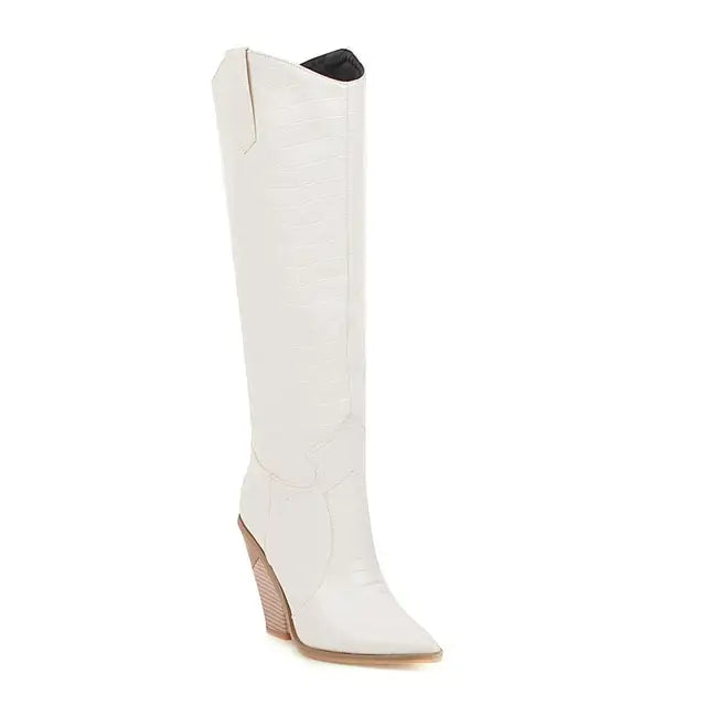 Fashion Knee High Boots Western Cowboy Boats for Women