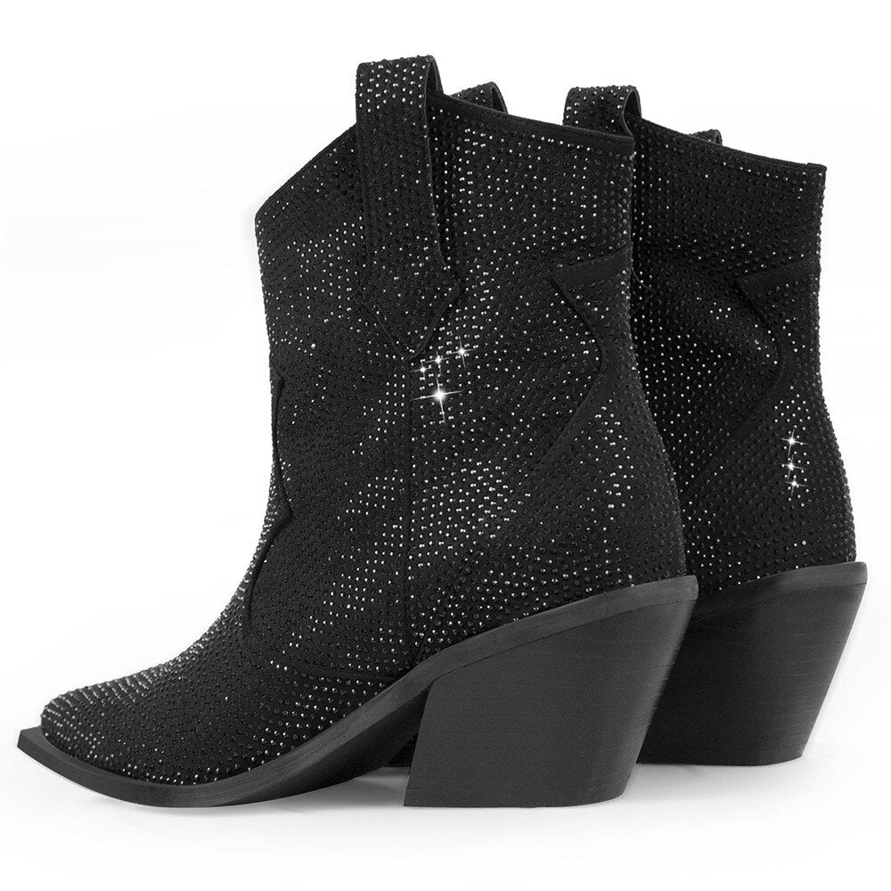 Fashion Rhinestone Women Ankle Boots