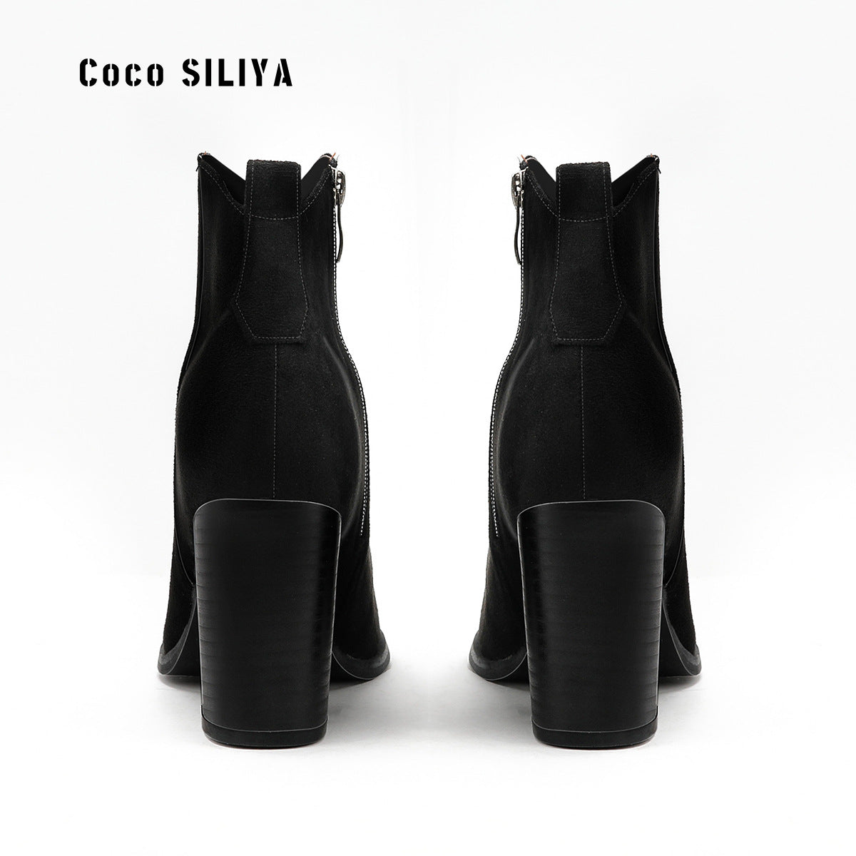 Autumn and Winter New Martin Boots Women's Fashion Suede Short Boots Thick Heels Boots Large Size