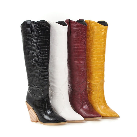 Fashion Knee High Boots Western Cowboy Boats for Women