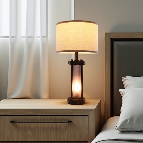 Table Lamps Set of 2, Dimmable Farmhouse Bedside Nightstand Lamps